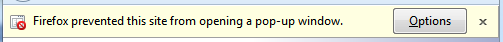 Firefox pop-up blocked